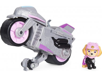 Pat patrouille moto pups : stella avec sa moto a retrofriction - figurine chien - vehicule de luxe - paw patrol - Spin master - 20129826