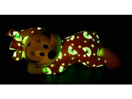 Peluche minnie phosphorescente orange 33 cm Disney - brille dans la nuit - nicotoy