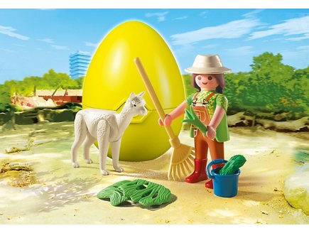 Playmobil zoo 4944 oeuf soigneur avec bebe alpaga