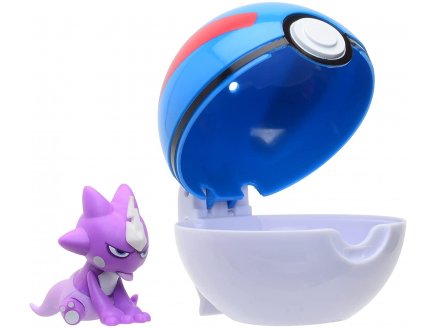 POKEMON CLIP 'N' GO : TOXIZAP ET SA  SUPERBALL - FIGURINE ET SUPER BALL - TOMY 37423