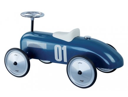Porteur voiture de course vintage metal bleu p�trole - Vilac - 1123 - bebe