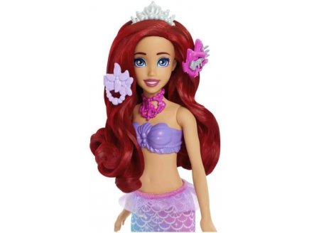 Poup�e Ariel la petite sir�ne + coiffeuse de perle et 5 surprises - Poup�e mannequin - Disney Princess - Mattel - JBF86