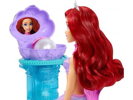 Poup�e Ariel la petite sir�ne + coiffeuse de perle et 5 surprises - Poup�e mannequin - Disney Princess - Mattel - JBF86