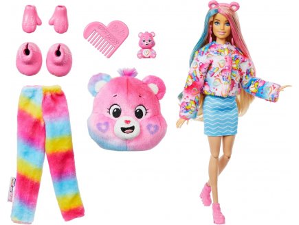 Poupee Barbie Cutie Reveal Bisounours Toutensemble 10 surprises - Costume peluche animal - Poupée Mannequin - Mattel - JVF60