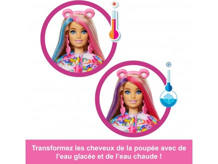 Poupee Barbie Cutie Reveal Bisounours Toutensemble 10 surprises - Costume peluche animal - Poupée Mannequin - Mattel - JVF60