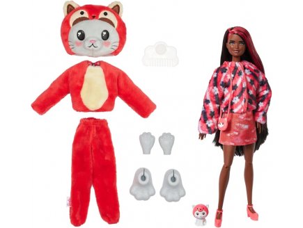 Poupe Barbie Cutie Reveal Chaton Panda 10 surprises - Costume peluche animal - Mattel - HRK23