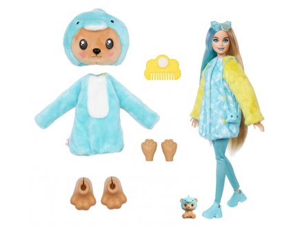 Poupe Barbie Cutie Reveal Ourson Dauphin 10 surprises - Costume peluche animal - Mattel - HRK25