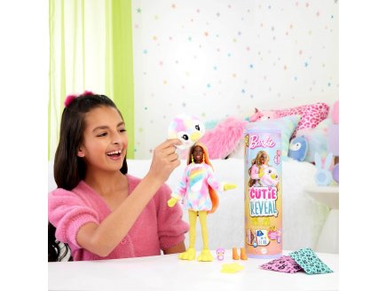 POUPEE BARBIE CUTIE REVEAL PINGOUIN 10 SURPRISES - COSTUME PELUCHE ANIMAL - MATTEL - HRK40