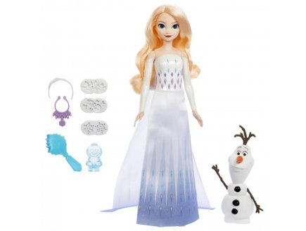 Poupée Elsa 30 cm avec bonhomme de neige Olaf - Poupée Mannequin Reine Des Neiges - Disney Frozen - Mattel HYH10