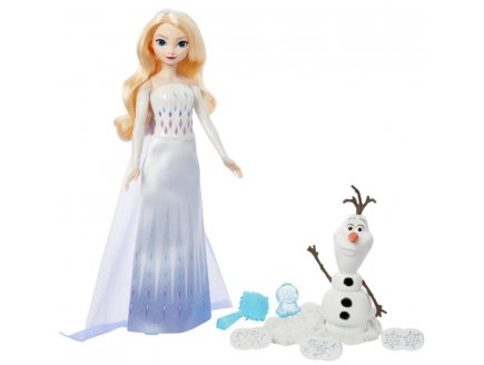 Poupée Elsa 30 cm avec bonhomme de neige Olaf - Poupée Mannequin Reine Des Neiges - Disney Frozen - Mattel HYH10