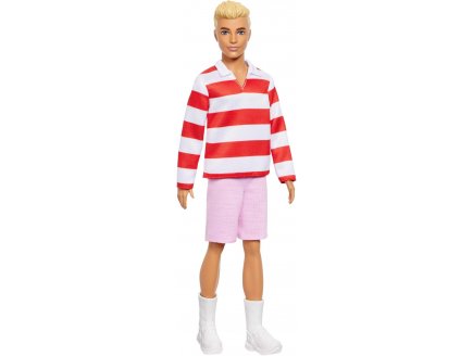 Poup�e Ken Blond Fashionistas avec short et Polo - Barbie - Mattel - HYV01