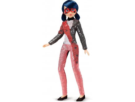 Poupee miraculous : ladybug 26 cm tenue magic paillettes + masque - poupee mannequin articulee - marinette - Bandai - p50375