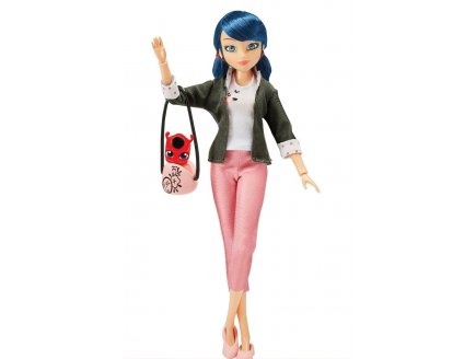 Poup�e Miraculous : Marinette 26 cm + sac � main et Tikki Kwami - Poup�e mannequin articul�e Ladybug - Bandai - P50005