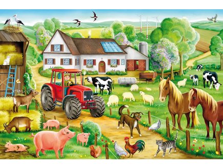 Puzzle a la ferme : les animaux 100 pieces - Schmidt - 56003