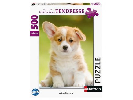 Puzzle adorable chien corgi 500 pieces - collection tendresse animaux - Nathan - 871353