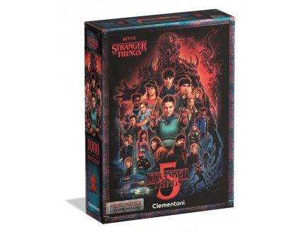 Puzzle affiche Stranger Things 5, Netflix 1000 pièces - Collection TV, Cinéma, Film - Clementoni - 37096