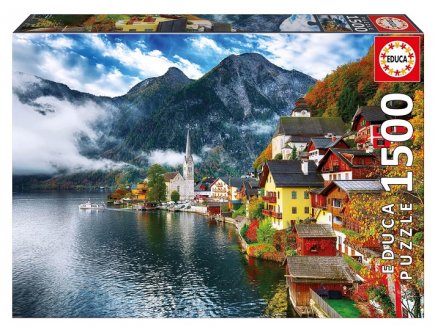 Puzzle bord du lac d'hallstatt, autriche 1500 pieces - paysage, montagne, alpes - Educa - 19939
