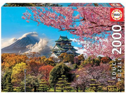 Puzzle chateau d'osaka 2000 pieces - collection japon - paysage montagne - Educa - 19276