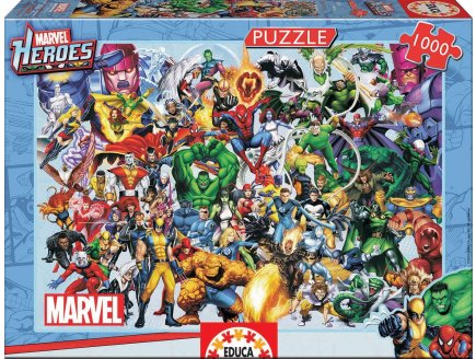 Puzzle comics heros marvel : hulk spider man flash captain american 1000 pieces - collection super heroes - Educa 15193