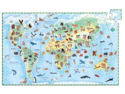 Puzzle d'observation les animaux du monde avec livret 100 pieces - Djeco - dj07420