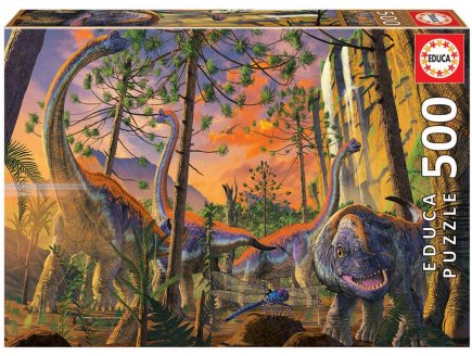 Puzzle dinosaure : famille de brachiosaure 500 pieces - Educa collection animaux prehistoriques - dino - 19001