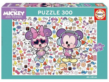 Puzzle Disney 300 pi�ces : Mickey et Minnie kawaii - Dessins pop et fun, BD - Educa - 20465