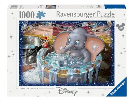 Puzzle dumbo l'?lephant prend son bain et souris timoth?e 1000 pi?ces - collection disney - ravensburger -196760