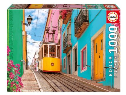 Puzzle Funiculaire � Lisbonne, Portugal 1000 pieces - Tramway Jaune, Ville - Educa - 20552