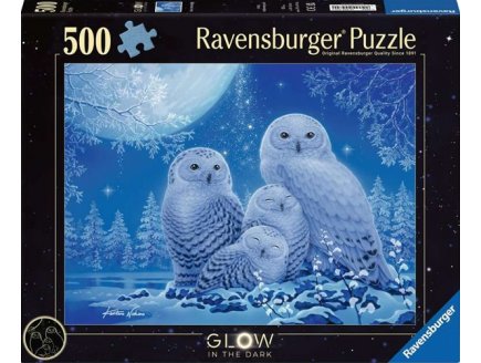 Puzzle Glow in the Dark : Chouettes au clair de lune 500 pieces - Collection neon - Ravensburger - 165957