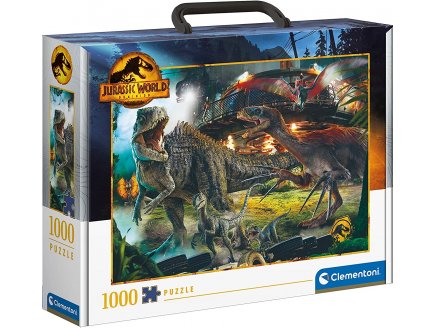 Puzzle jurassic world l'attaque de dinosaures 1000 pices - collection prhistoire dino - Clementoni - 39699