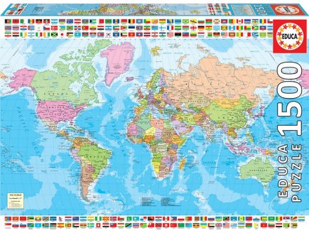 Puzzle la carte du monde 1500 pices - collection pays - Educa - 18500