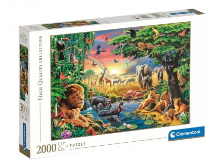 Puzzle Le R�gne animal 2000 pi�ces - Animaux sauvages, Savane africaine - Clementoni - 32081