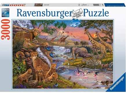 Puzzle le regne des animaux 3000 pieces - collection animaux sauvages de la savane - Ravensburger - 164653