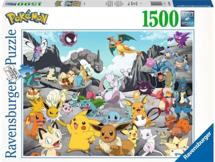 Puzzle les pokemon a la montagne mewtwo pikachu dracaufeu 1500 pieces - collection dessin anime - Ravensburger - 16784