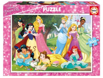 Puzzle les princesses dans le parc du chateau feerique 500 pieces - collection disney - Educa - 17723