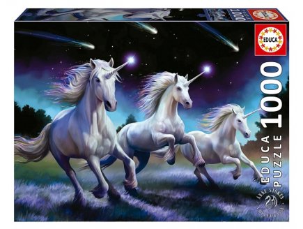 Puzzle licornes dans la nuit etoilee 1000 pieces - anne stokes, fantastique - Educa - 19919