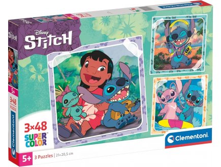Puzzle Lilo et Stitch 3 x 48 pièces - Clementoni - 25321