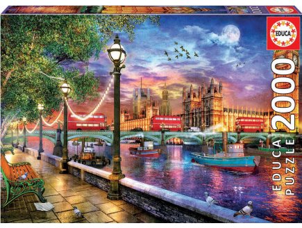 Puzzle londres au coucher du soleil 2000 pieces - collection monuments angleterre - Educa - 19046