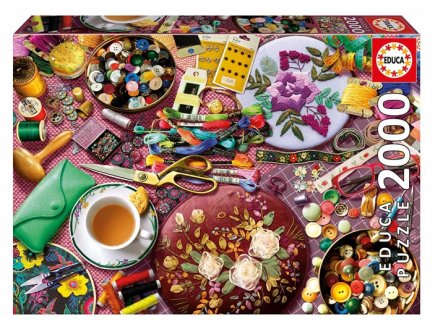 Puzzle Mon coin couture 2000 pi�ces - Collection Loisirs cr�atifs, atelier cr�ation - Educa - 20263