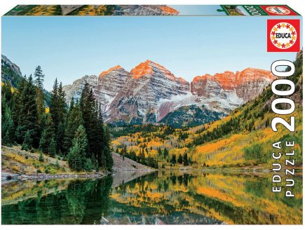 Puzzle montagne colorado : maroon bells 2000 pieces - collection paysage etats-unis - Educa - 19279