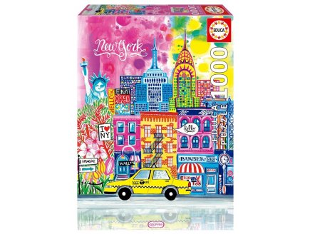 Puzzle New-York illustr�, Car Pintos 1000 pieces - Illustration & Artiste, Etats-Unis, USA - Educa - 20558