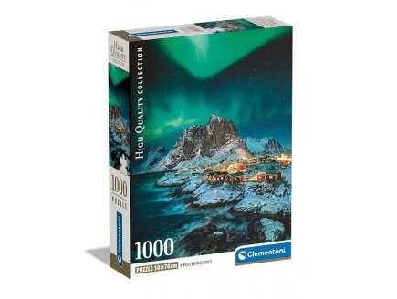 Puzzle norvege iles lofoten et les aurores boreales 1000 pieces - collection paysage et mer - Clementoni - 39775