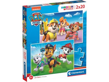 Puzzle pat patrouille : marcus chase zuma stella liberty everest et rocky  2 x 20 pieces - Clementoni 24800