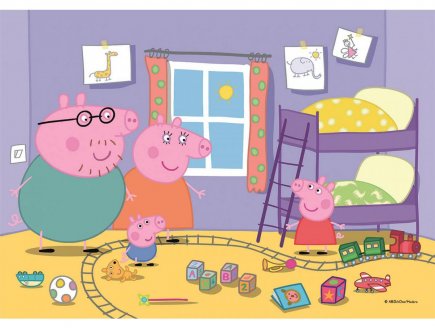 PUZZLE PEPPA PIG : PEPPA LE COCHON PIQUE-NIQUE / JOUE AU PETIT TRAIN 2 X 20 PIECES - CLEMENTONI 24778