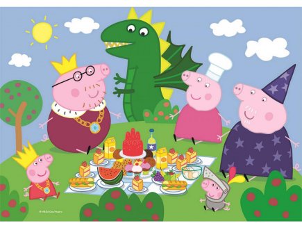 PUZZLE PEPPA PIG : PEPPA LE COCHON PIQUE-NIQUE / JOUE AU PETIT TRAIN 2 X 20 PIECES - CLEMENTONI 24778