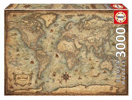 Puzzle Planisph�re ancien 3000 pieces - Carte du monde, Mappemonde - Educa - 19567