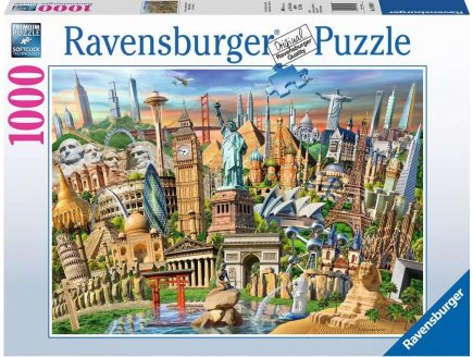 Puzzle points de repere du monde 1000 pieces - collection monuments - pays - Ravensburger 198900
