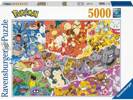 Puzzle pokemon 5000 pieces tortank dracaufeu pikachu bullbizare - collection dessin anime - Ravensburger - 168453