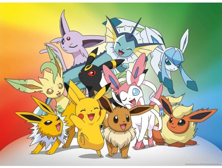 Puzzle pokemon font la fete : pikachu evoli voltali mentali noctali 150 pieces - Nathan 86030