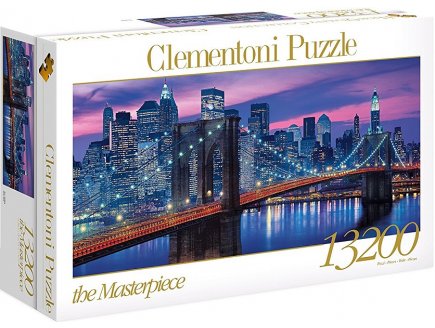 Puzzle pont de brooklyn et le couche de soleil a new-york 13200 pieces - collection geant - Clementoni 38009